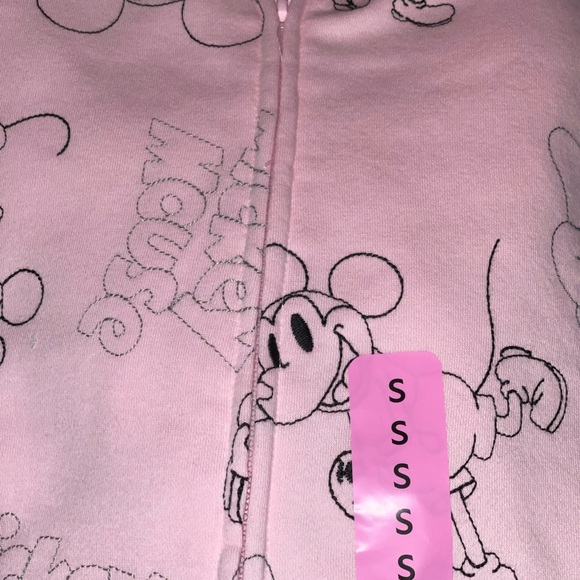 Brand New! DISNEY MICKEY MOUSE EMBROIDERED PINK HOODIE JACKET - Picture 8 of 10